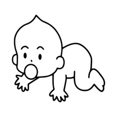 Baby cartoon illustration isolated on white background for children color book