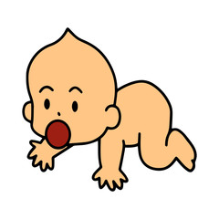 Baby cartoon illustration isolated on white background for children color book