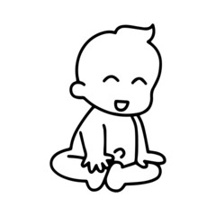 Baby cartoon illustration isolated on white background for children color book