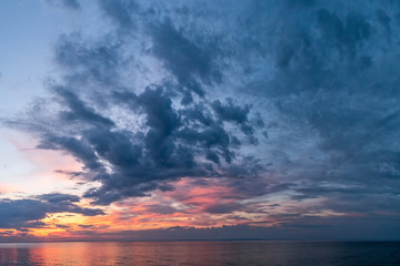 Naklejka na ściany i meble Beautiful sunset over Lake Baikal