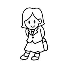 Student cartoon illustration isolated on white background for children color book