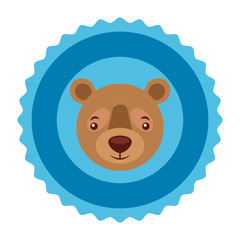 grizzly bear head decoration label