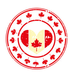 grunge style canadian flag in label decoration