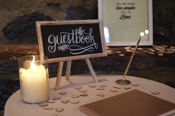 wedding guest book table - obrazy, fototapety, plakaty