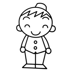 Waiter cartoon illustration isolated on white background for children color book