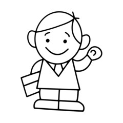 Obraz premium Waiter cartoon illustration isolated on white background for children color book