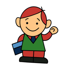 Waiter cartoon illustration isolated on white background for children color book