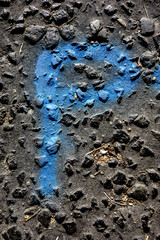 Written Wording in Distressed State Typography Found Letter P