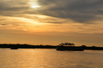 Sunset at Chobe river, Chobe National Park, Botswana, Africa