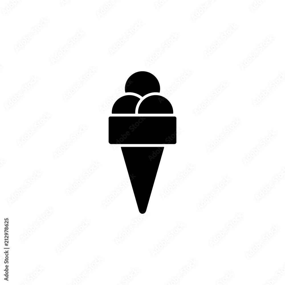 Poster ice cream in a waffle horn icon. element of ice cream icon for mobile concept and web apps. glyph st
