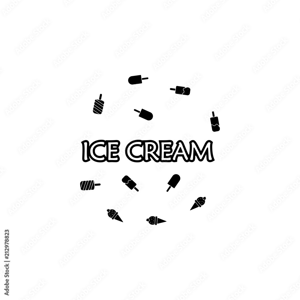 Poster logo of the icon. element of ice cream icon for mobile concept and web apps. glyph stylelogo of the 
