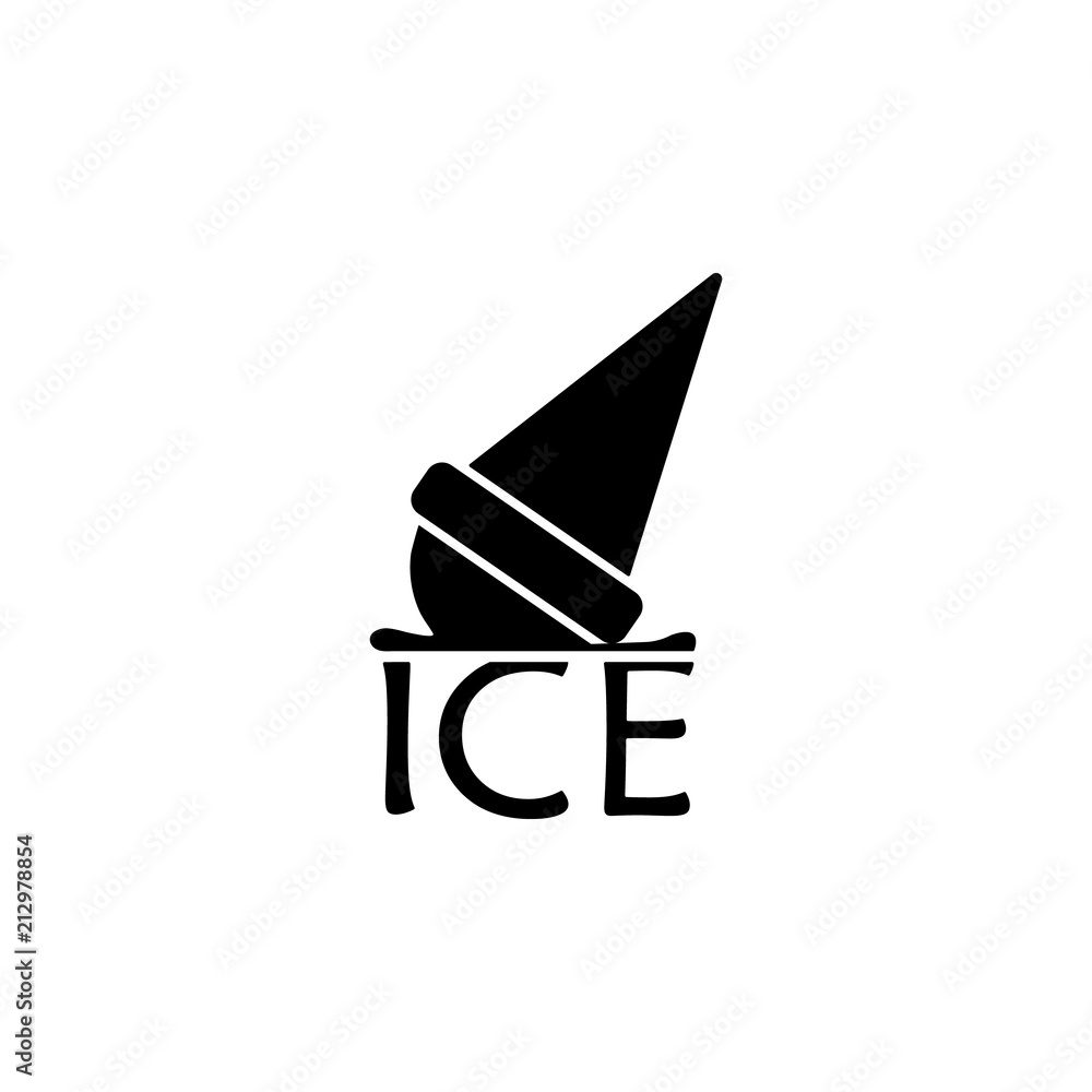 Poster logo of the icon. element of ice cream icon for mobile concept and web apps. glyph stylelogo of the 