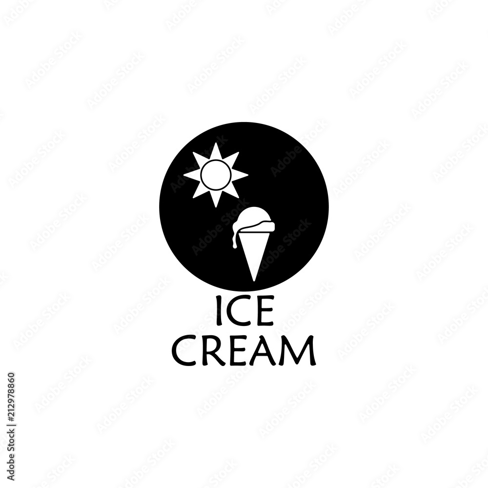 Poster logo of the icon. element of ice cream icon for mobile concept and web apps. glyph stylelogo of the 