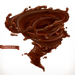 Chocolate tornado, 3d realistic vector