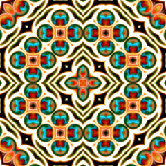 Colorful digital art, Oriental pattern, geometric texture, Mystical motif,  Abstract background, Fantastic design.