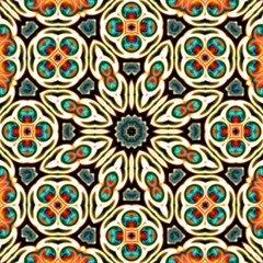 Colorful digital art, Oriental pattern, geometric texture, Mystical motif,  Abstract background, Fantastic design.