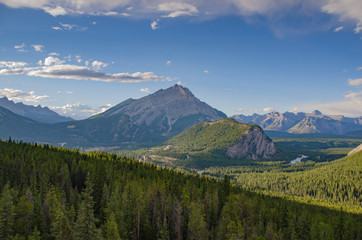 Canadian Rocky Mountain Landscape with Blue Sky
