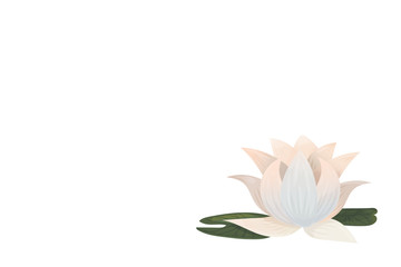 Greeting Card or Banner vector template with Lotus Water Lily illustration. Lotus Water Lily as Sacred Flower of Ancient East.