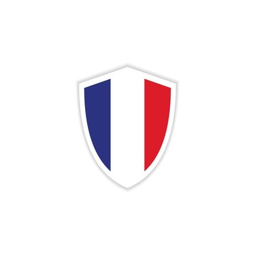 France Flag Emblem Vector Template Design Illustration