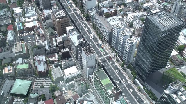 aerial view on Tokyo traffic