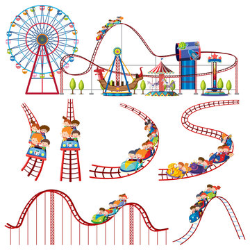 A set of fun park roller coaster