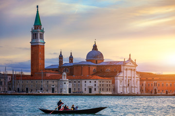 Venice looking over to San Giorgio Maggiore from near St Mark's Square in Italy. Venice Canal Grande with San Giorgio Maggiore church, Venice, Italy