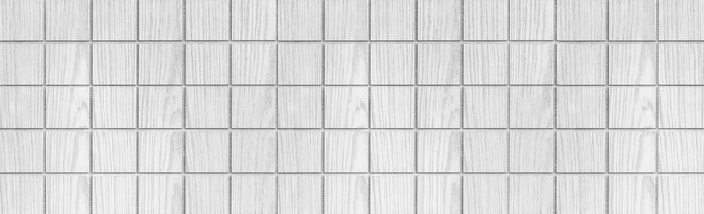 Panorama of white wood pattern and background