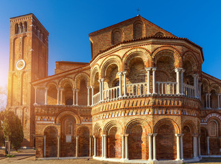 Fototapeta na wymiar The Church of Santa Maria e San Donato at Murano Island in the venetian archipelago. Venice, Italy.
