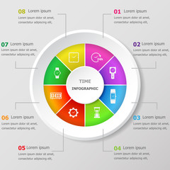 Infographic design template with time icons