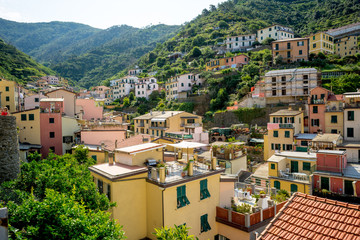 Horizontal View of  the Town of Riomaggiore.