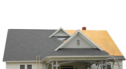 isolated view of new roof construction - 212984051