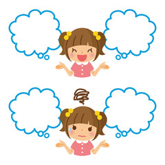 女の子　選択　吹き出し