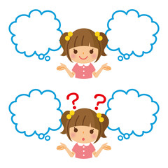 女の子　選択　吹き出し
