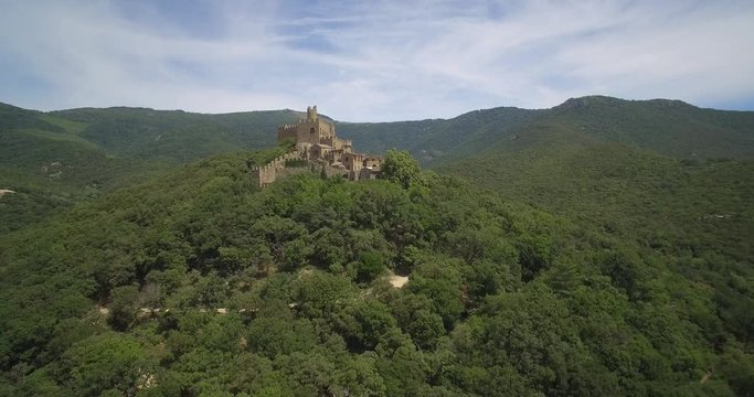 Aerial, Above Castell de Requesens, Spain - native Version