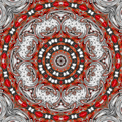 Colorful digital art, Oriental pattern, geometric texture, Mystical motif,  Abstract background, Fantastic design. 