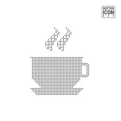 Coffee Cup Dot Pattern Icon. Coffee Cup Dotted Icon Isolated on White Background. Vector Icon of Coffee or Tea Cup