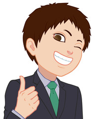 ウインクするちびキャラ　男性　タイプC