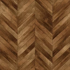 Printed kitchen splashbacks Brown Seamless wood parquet texture (chevron dark brown)