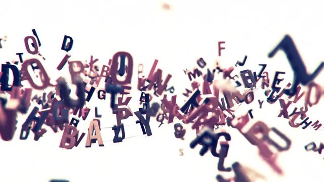 4K Alphabet Letters. 3D Animation. Seamless Looping