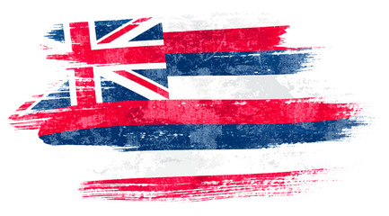 Naklejka premium Art brush watercolor painting of Hawaii flag blown in the wind isolated on white background eps 10 bector illustration.