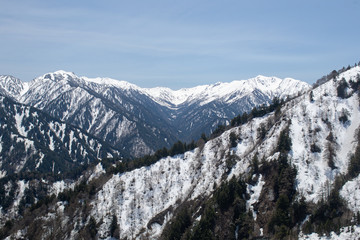 snowy mountain view, TATEYAMA KUROBE Alpine route