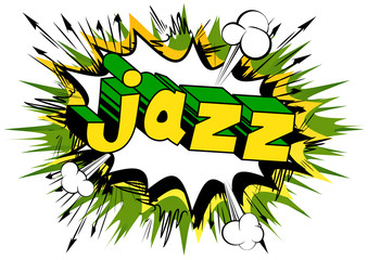 Jazz - Comic book word on abstract background.