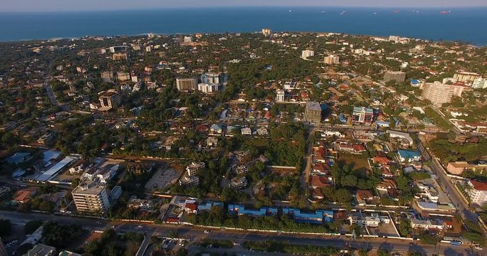 Aerial shot of Masaki town, Tanzania.