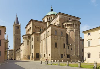 Poster Parma - The east part of Dome - Duomo (La cattedrale di Santa Maria Assunta). © Renáta Sedmáková