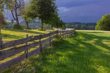 Foto op Plexiglas wooden fence at paddock © rudolfgeiger