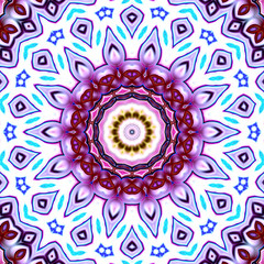 Colorful digital art, Oriental pattern, geometric texture, Mystical motif,  Abstract background, Fantastic design. 