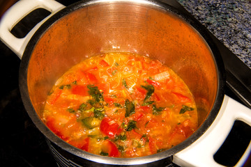 Tomato sauce in a pot
