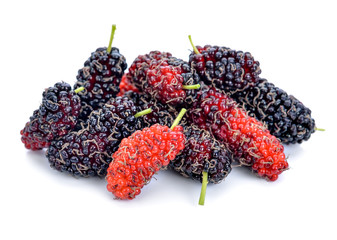 mulberries isolated on white background