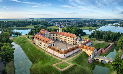 Arial view of Nesvizh Castle, Belarus