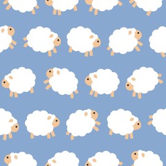 cute sheep jumping in the sky, seamless pattern for use as wrapping paper